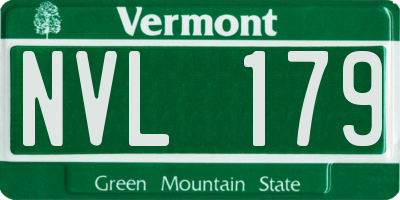 VT license plate NVL179