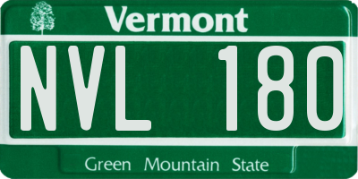 VT license plate NVL180