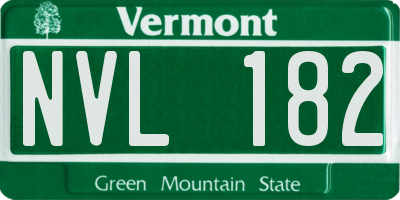 VT license plate NVL182