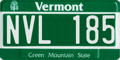 VT license plate NVL185