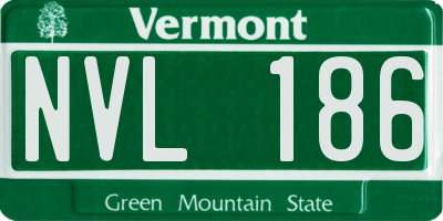 VT license plate NVL186