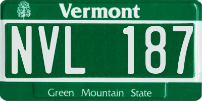 VT license plate NVL187