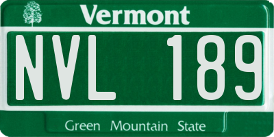 VT license plate NVL189