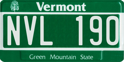 VT license plate NVL190