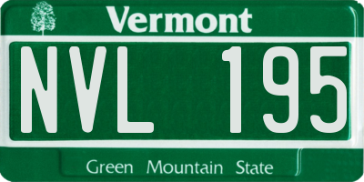 VT license plate NVL195