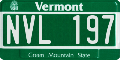 VT license plate NVL197