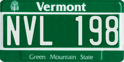 VT license plate NVL198