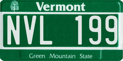 VT license plate NVL199