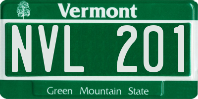 VT license plate NVL201