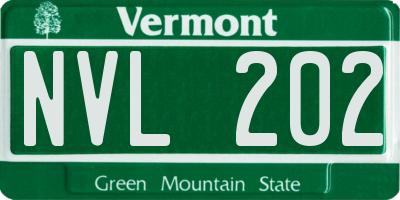 VT license plate NVL202