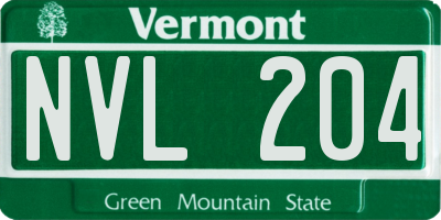 VT license plate NVL204