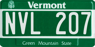 VT license plate NVL207