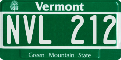 VT license plate NVL212
