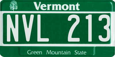 VT license plate NVL213