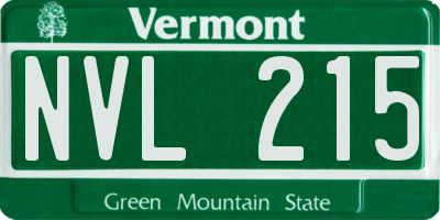 VT license plate NVL215