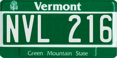 VT license plate NVL216