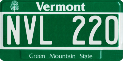 VT license plate NVL220