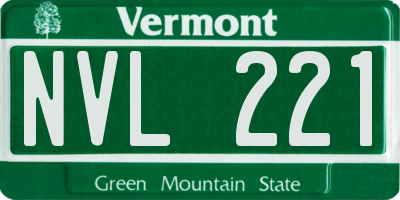 VT license plate NVL221