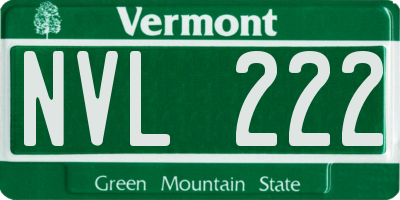 VT license plate NVL222