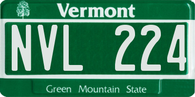 VT license plate NVL224