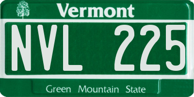 VT license plate NVL225
