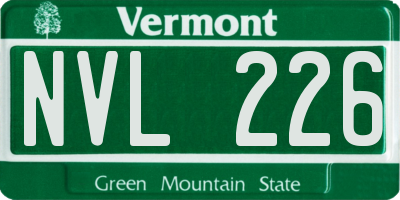 VT license plate NVL226