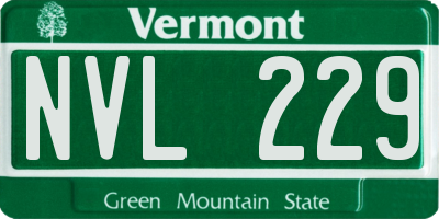 VT license plate NVL229