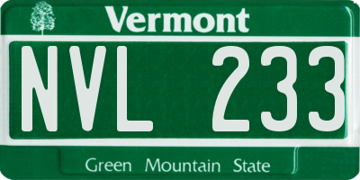 VT license plate NVL233