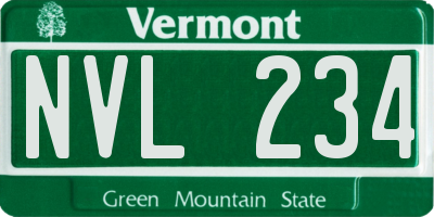 VT license plate NVL234