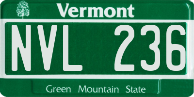 VT license plate NVL236