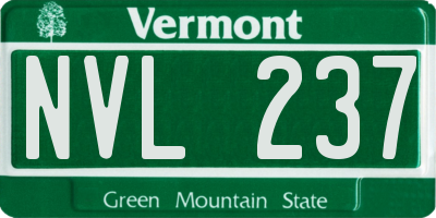 VT license plate NVL237