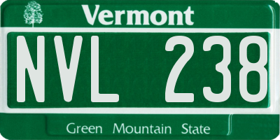 VT license plate NVL238