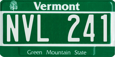 VT license plate NVL241