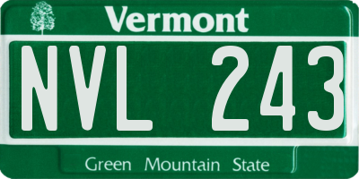VT license plate NVL243