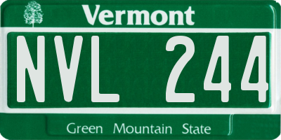 VT license plate NVL244