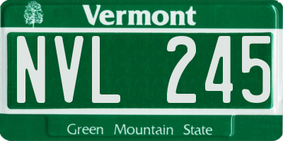 VT license plate NVL245
