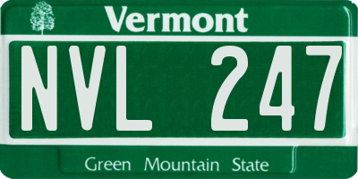 VT license plate NVL247