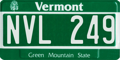 VT license plate NVL249