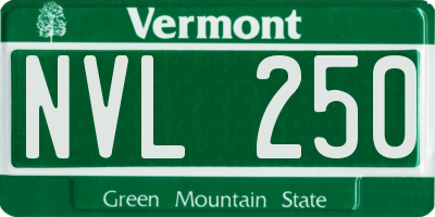 VT license plate NVL250