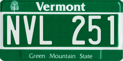 VT license plate NVL251