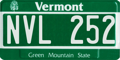 VT license plate NVL252