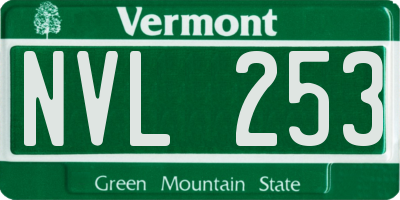 VT license plate NVL253