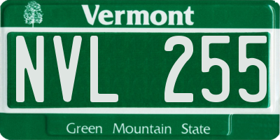 VT license plate NVL255