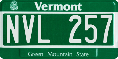 VT license plate NVL257