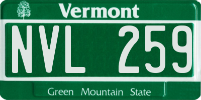 VT license plate NVL259
