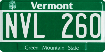 VT license plate NVL260