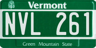 VT license plate NVL261