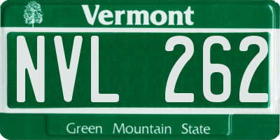 VT license plate NVL262