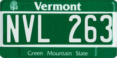 VT license plate NVL263