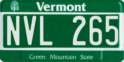 VT license plate NVL265